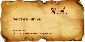 Mentes Anna névjegykártya